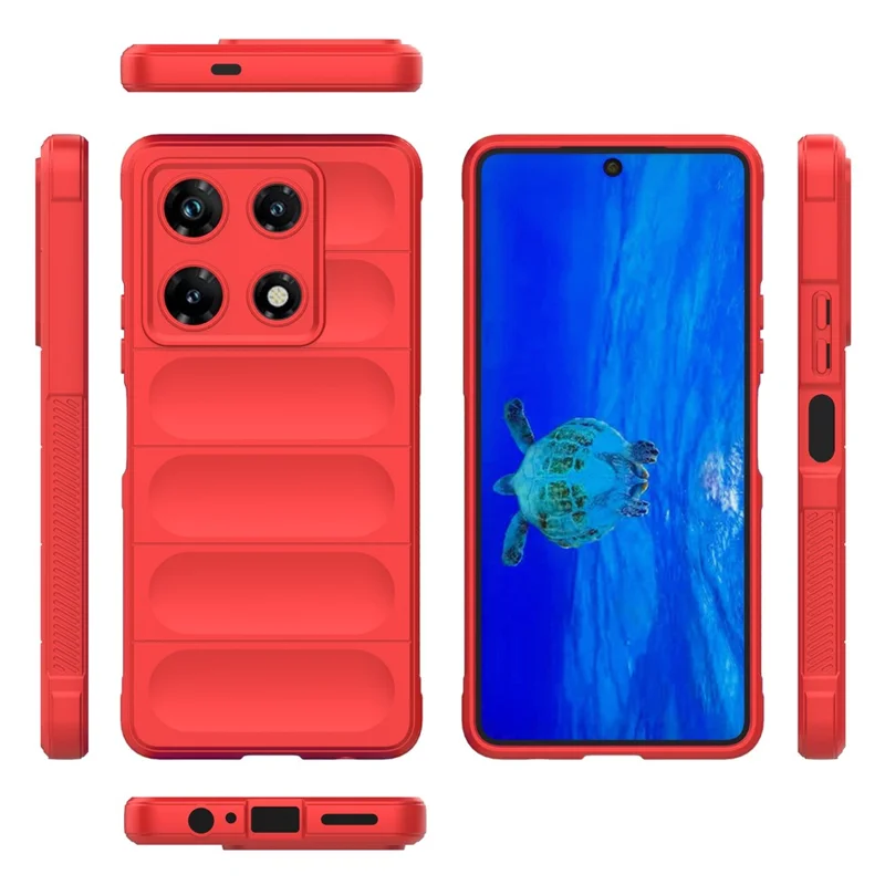 For Infinix Note 30 Pro 4G Cell Phone Case Solid Color TPU Rugged Protective Cover - Red