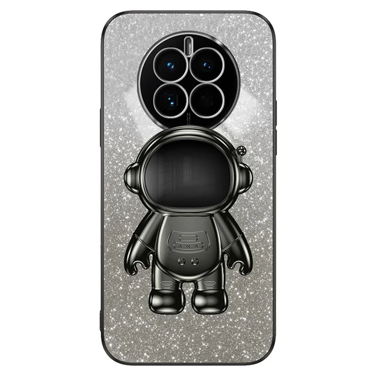 Para Huawei Mate 50 4G Funda, Funda Trasera de PC+TPU con Soporte para Astronauta - Negro