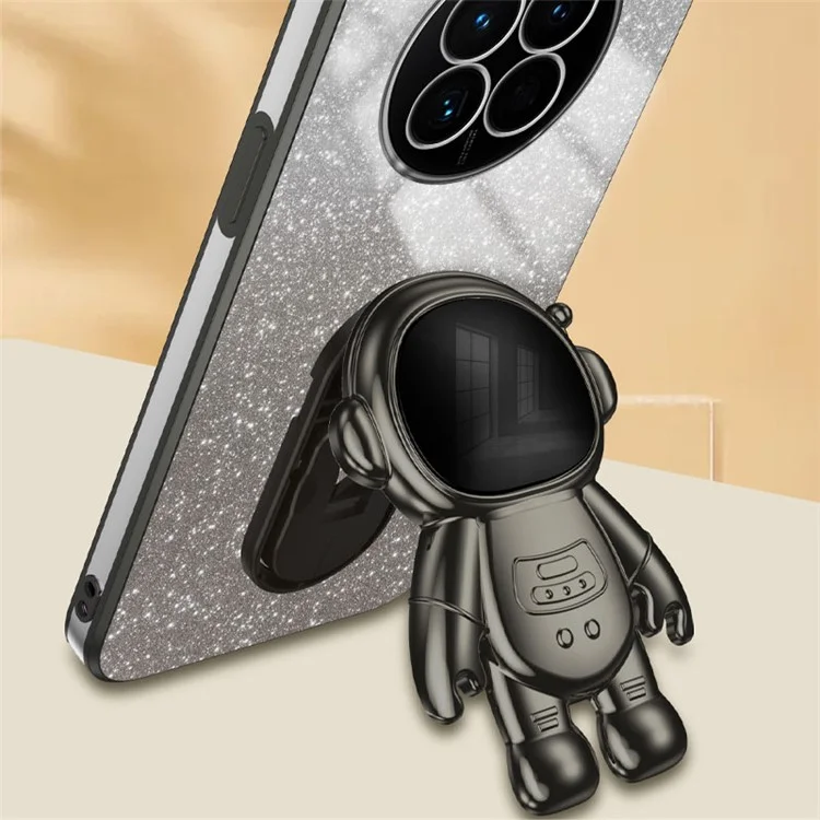 Pour Huawei Mate 50 4G Case pc + Tpu Téléphone Couverture Arrière Avec Kickstand de L'astronaute - Noir