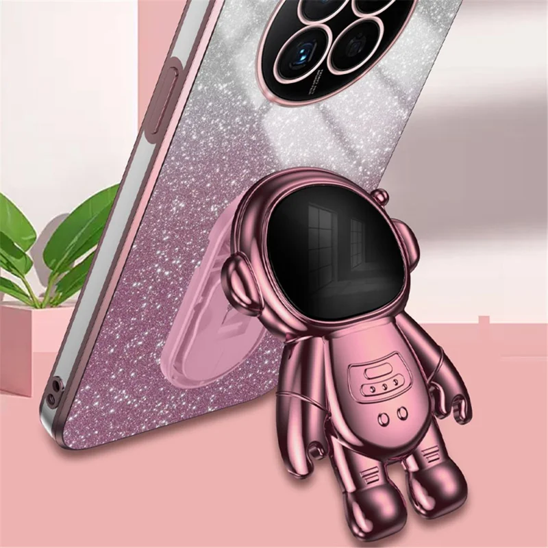 For Huawei Mate 50 4G Case PC+TPU Phone Back Cover with Astronaut Kickstand - Pink