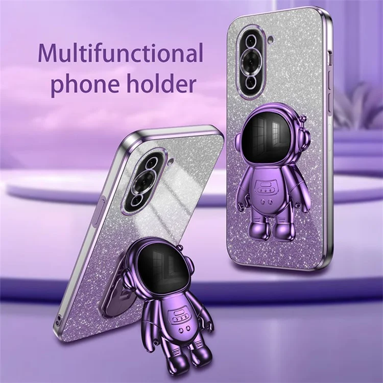 Pour le téléphone cellulaire Huawei nova 10 Pro 4G, étui avec astronaute et support - Violet