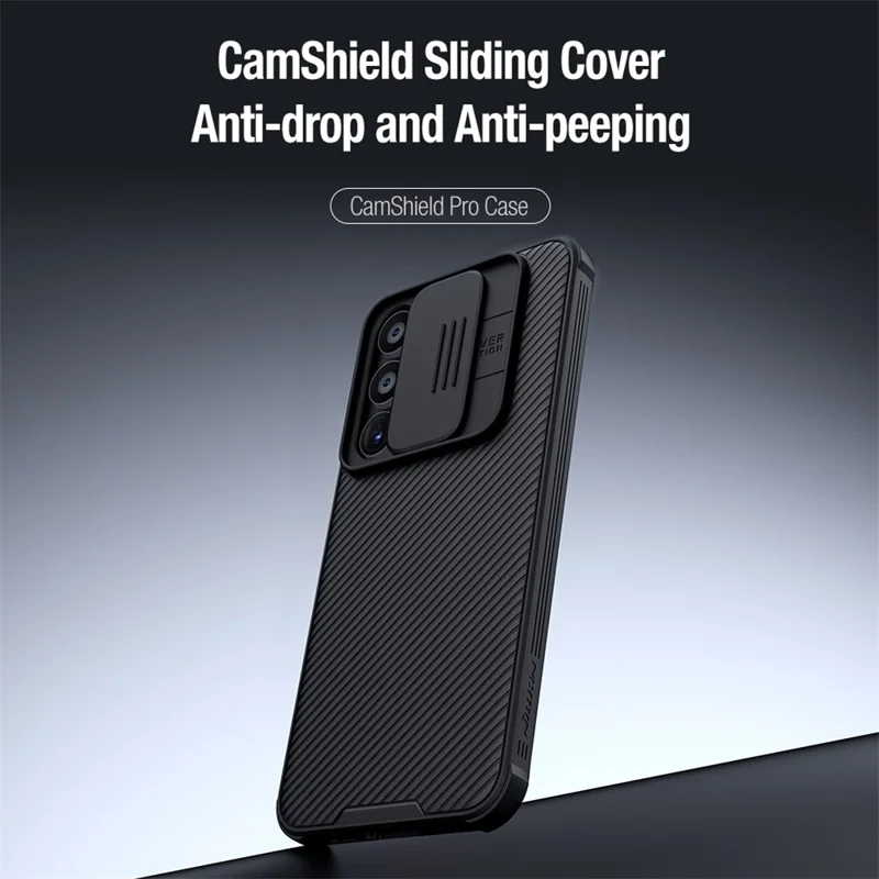 NILLKIN CamShield Pro Serie til Samsung Galaxy A55 5G Etui med Skydelinsebeskyttelse PC+TPU Cover - Blå