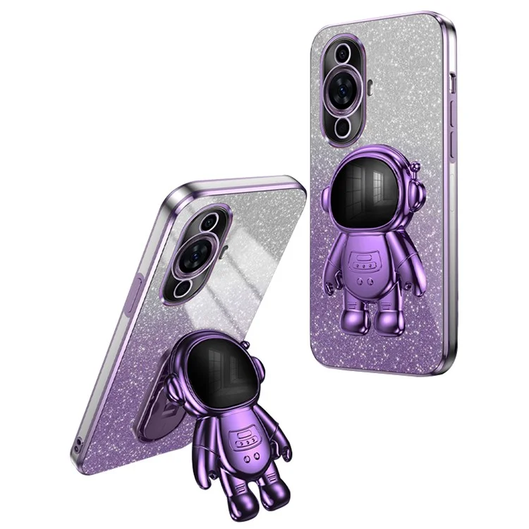 For Huawei nova 11 / nova 12s 4G / nova 12 Lite 4G Case Astronaut Kickstand Electroplating PC+TPU Cover - Purple