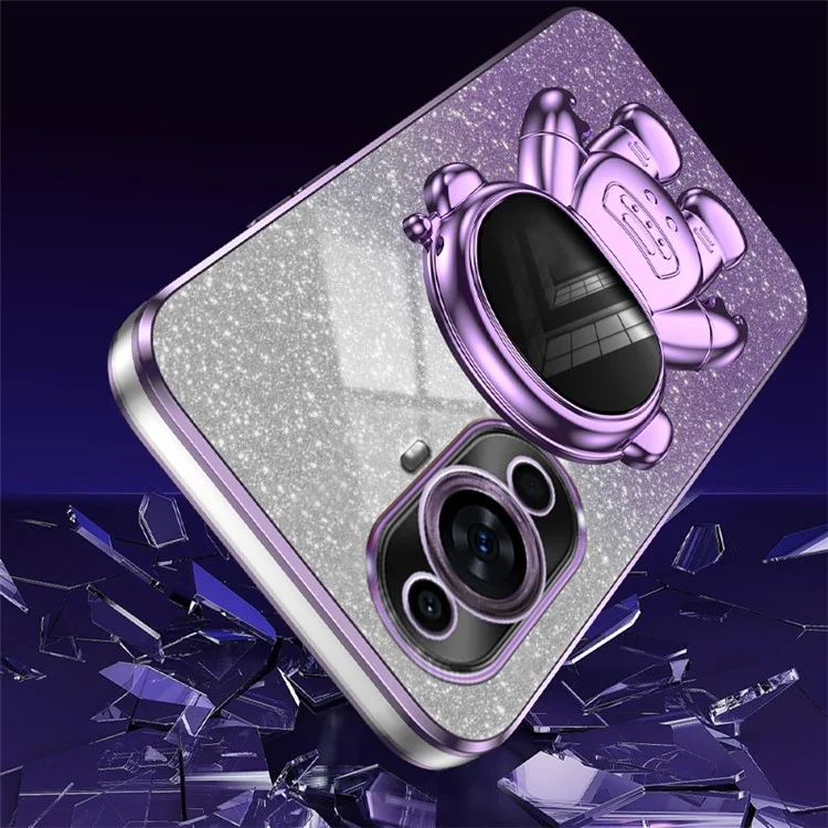 For Huawei nova 11 / nova 12s 4G / nova 12 Lite 4G Case Astronaut Kickstand Electroplating PC+TPU Cover - Purple