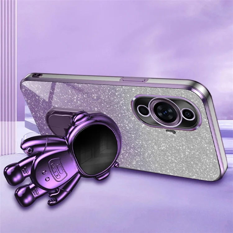 For Huawei nova 11 / nova 12s 4G / nova 12 Lite 4G Case Astronaut Kickstand Electroplating PC+TPU Cover - Purple