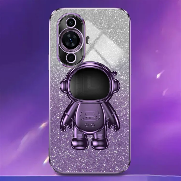 For Huawei nova 11 / nova 12s 4G / nova 12 Lite 4G Case Astronaut Kickstand Electroplating PC+TPU Cover - Purple