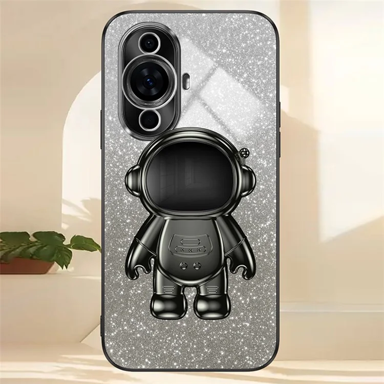 For Huawei nova 11 Pro / nova 11 Ultra Case Electroplating Phone Cover Astronaut Kickstand - Black