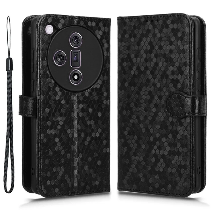 Pour Oppo Find X7 5G Étui en cuir portefeuille Support Folio Flip Housse de téléphone - Noir
