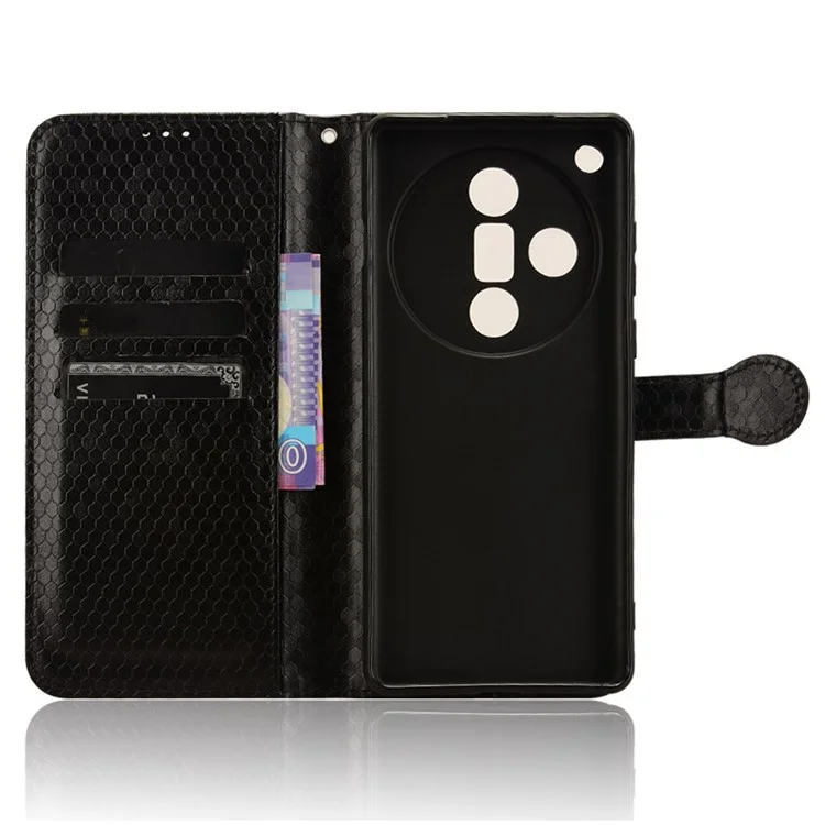 Pour Oppo Find X7 5G Étui en cuir portefeuille Support Folio Flip Housse de téléphone - Noir
