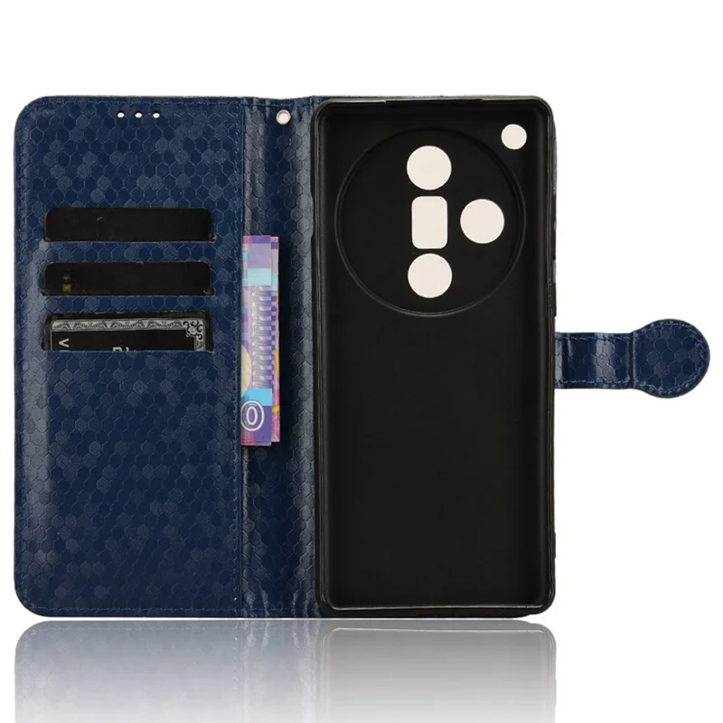 For Oppo Find X7 5G Leather Case Wallet Stand Folio Flip Phone Cover - Dark Blue
