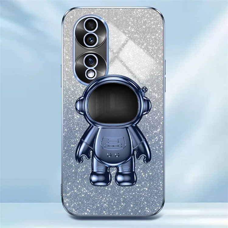 Funda con soporte para Honor 70 5G, diseño de astronauta, cubierta trasera de PC+TPU - Azul