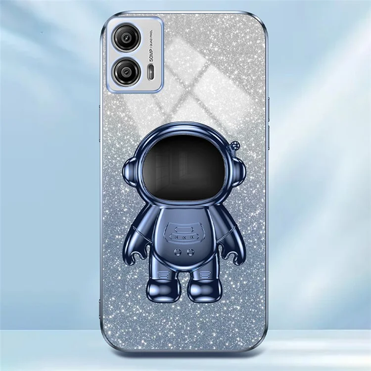 Para Motorola Moto G53 5G Case PC+TPU Astronauta Suporte de Apoio Traseiro - Azul