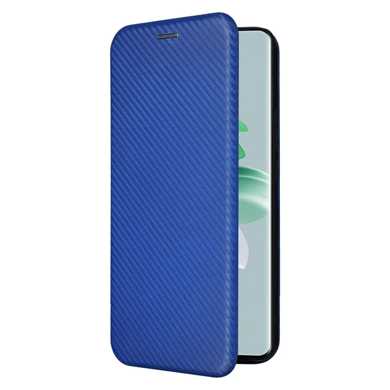 For Oppo Reno11 Pro 5G (Global) / Reno11 (China) 5G Leather Case with Card Holder Carbon Fiber Texture - Blue