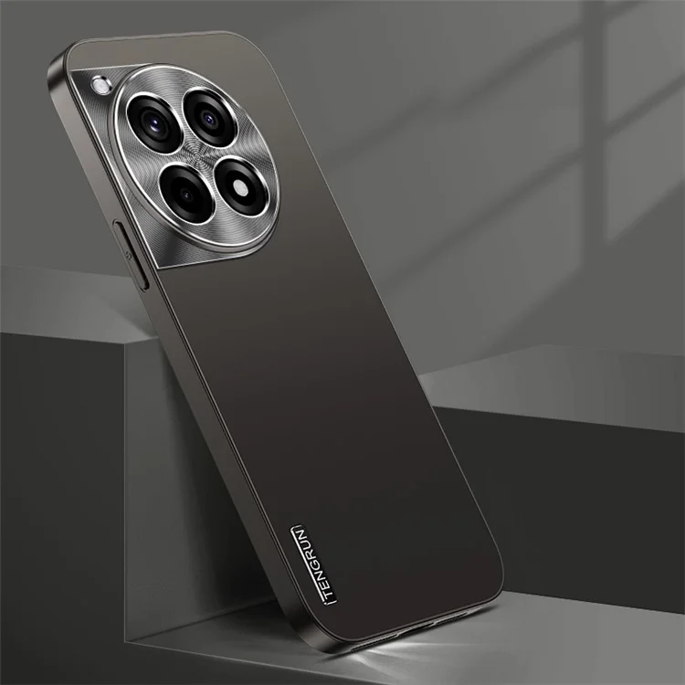 Per OnePlus Ace 3 5G / 12R 5G Custodia Matte PC Cover Telefono con Protezione Metallo Obiettivo - Nero