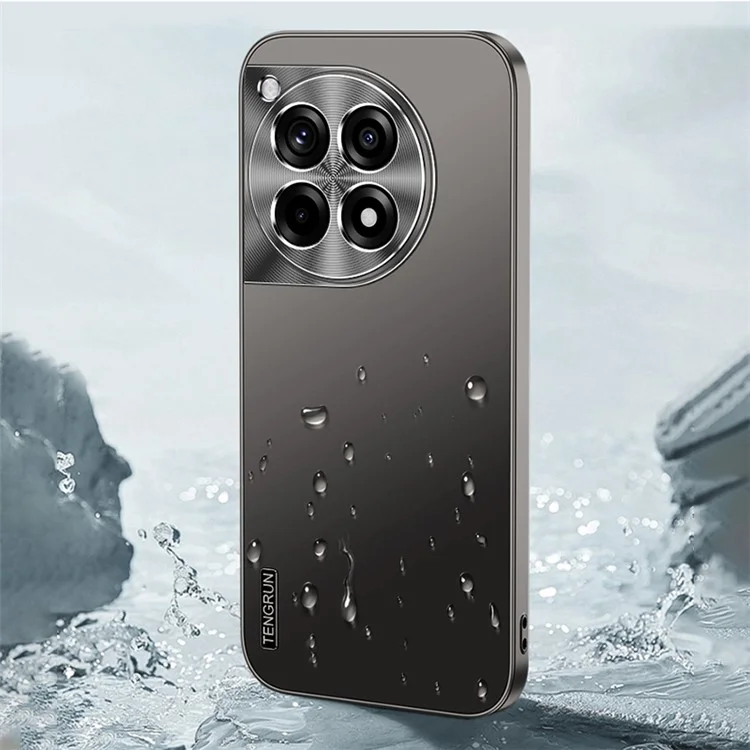 Per OnePlus Ace 3 5G / 12R 5G Custodia Matte PC Cover Telefono con Protezione Metallo Obiettivo - Nero