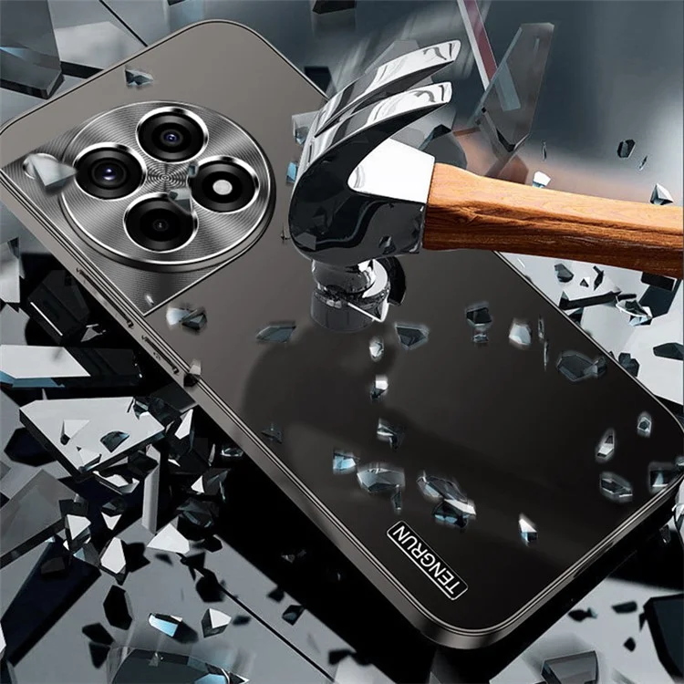 Per OnePlus Ace 3 5G / 12R 5G Custodia Matte PC Cover Telefono con Protezione Metallo Obiettivo - Nero
