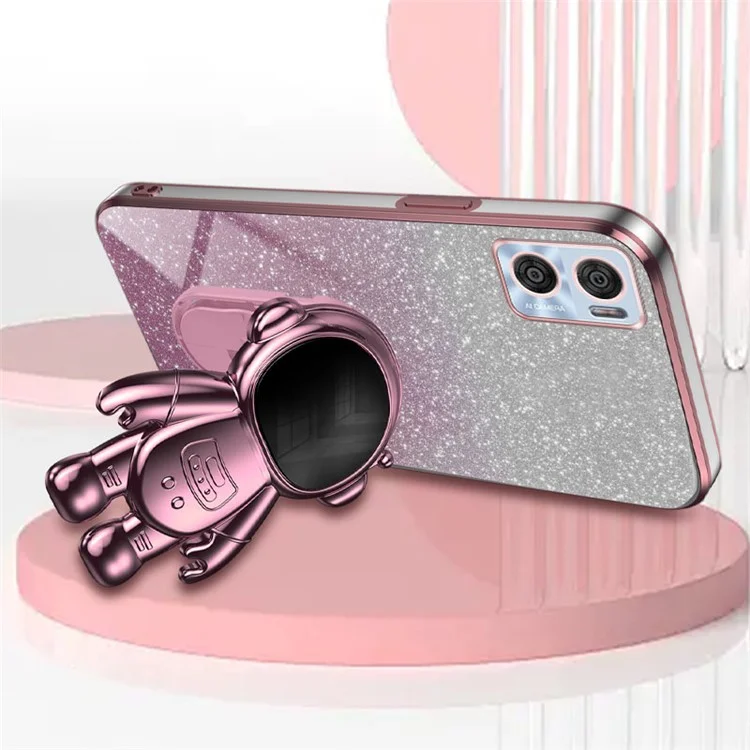 Per Motorola Moto E22 4G Case Astronauta Supporto Antiurto Custodia Telefonica - Rosa