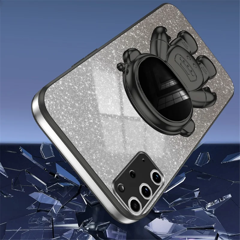 Kickstand-hölje för Samsung Galaxy S20 Plus 5G / 4G PC+TPU skal med elektroplätering Mobilskal - Svart