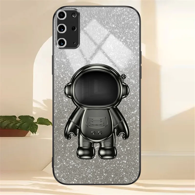 Kickstand-hölje för Samsung Galaxy S20 Plus 5G / 4G PC+TPU skal med elektroplätering Mobilskal - Svart