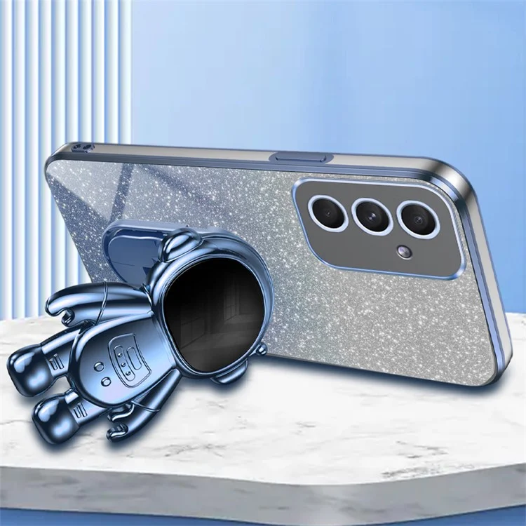 Pour Samsung Galaxy A54 5G Astronaut Kickstand Phone Case PC+TPU Anti-scratch Phone Cover - Blue