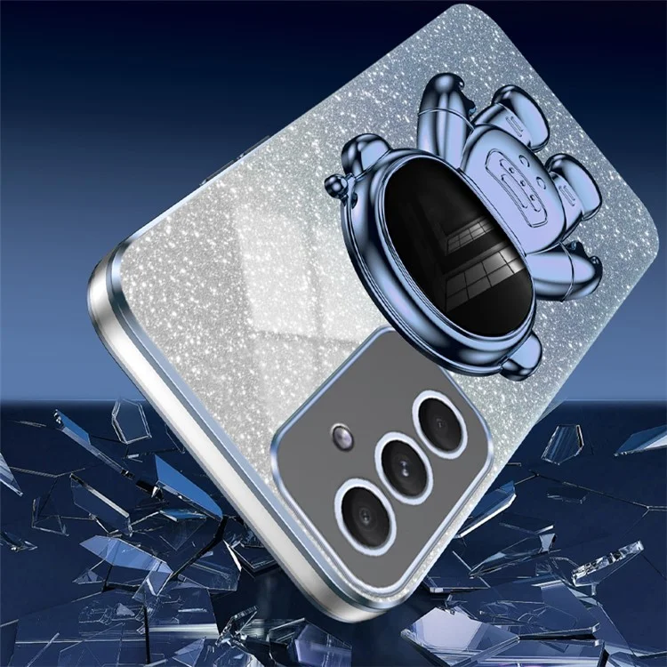 Pour Samsung Galaxy A54 5G Astronaut Kickstand Phone Case PC+TPU Anti-scratch Phone Cover - Blue