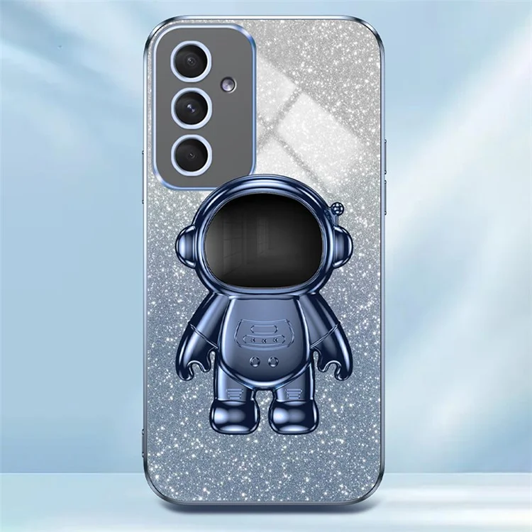 Pour Samsung Galaxy A54 5G Astronaut Kickstand Phone Case PC+TPU Anti-scratch Phone Cover - Blue