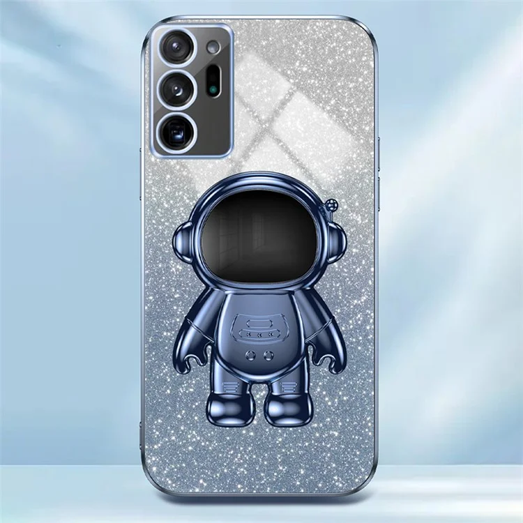 For Samsung Galaxy Note20 Ultra 5G / Note20 Ultra Astronaut Kickstand Phone Case PC+TPU Cell Phone Cover - Blue