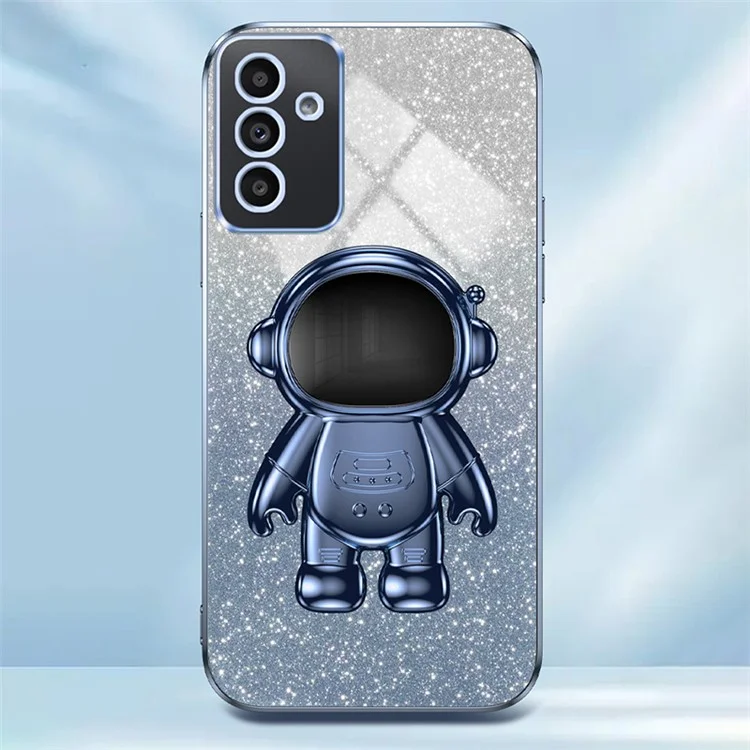 Para Samsung Galaxy A34 5G Astronaut Kickstand Case Slim-Fit PC+TPU Anti-scratch Phone Cover - Azul