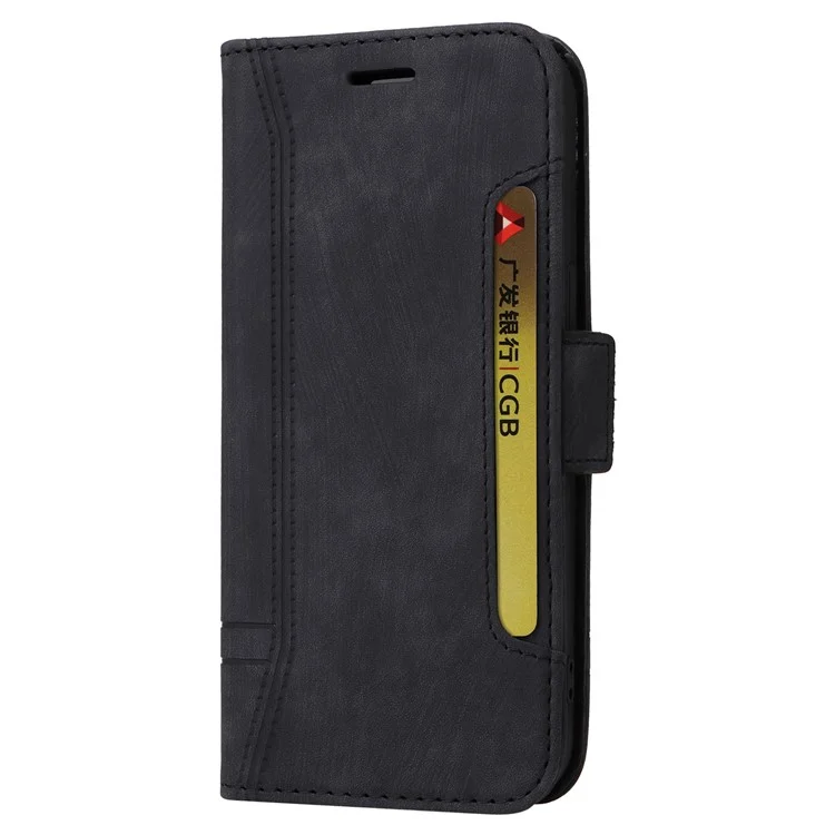 BETOPNICE 001 für Xiaomi Redmi Note 13 4G Case Bedruckter Ledertelefongeldbeutel - Schwarz