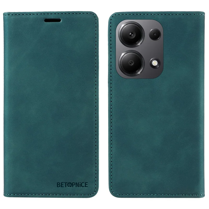 BETOPNICE 003 per Xiaomi Redmi Note 13 Pro 4G / Poco M6 Pro 4G Cover per telefono in pelle con blocco RFID - Verde