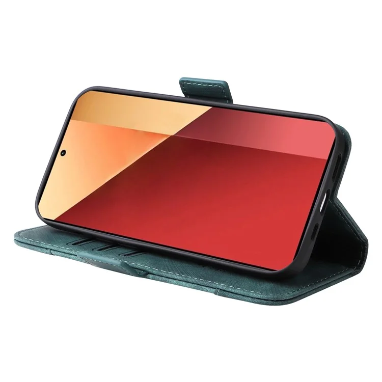 BETOPNICE 001 для Xiaomi Redmi Note 13 Pro 4G / Poco M6 Pro 4G Чехол с ручным ремешком Кожаный бумажник Чехол - Зеленый