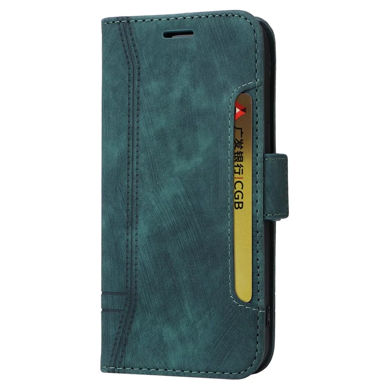 BETOPNICE 001 for Xiaomi Redmi Note 13 Pro+ 5G Phone Case Imprinted Lines Pattern Wallet Cover - Green