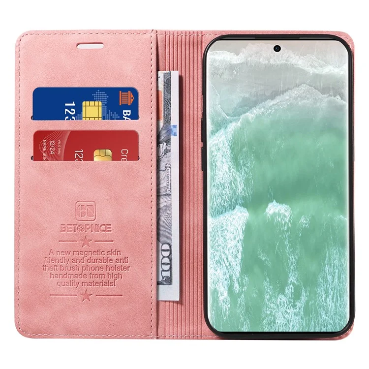 BETOPNICE 003 Para Oppo Reno11 5G (Global) Cartera Caso Leather RFID Bloqueo Teléfono Celular Cubierta - Rosa