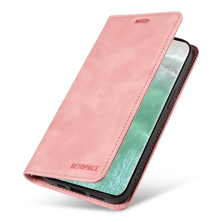 BETOPNICE 003 Para Oppo Reno11 5G (Global) Cartera Caso Leather RFID Bloqueo Teléfono Celular Cubierta - Rosa