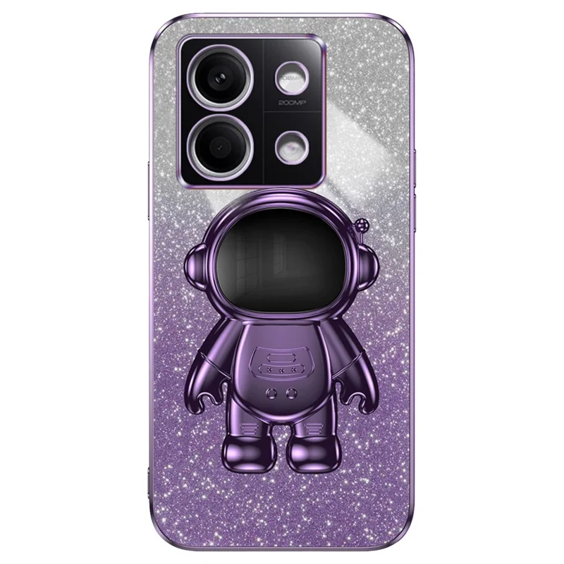 Para Xiaomi Redmi Note 13 4G Case Glitter Powder Anti-scratch PC+TPU Phone Kickstand Cover - Roxo