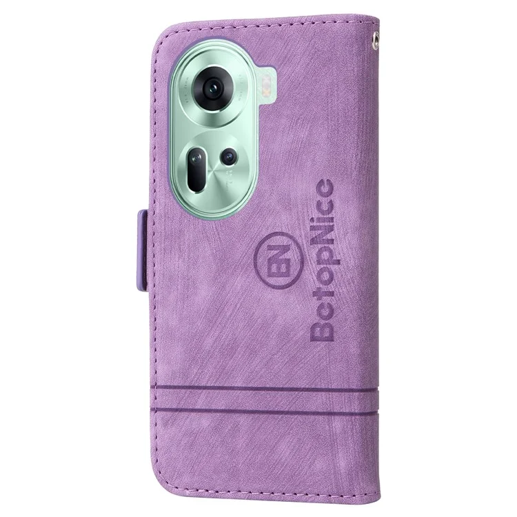 BETOPNICE 001 for Oppo Reno11 5G (Global) Case Shockproof Folding Wallet Phone Cover - Purple