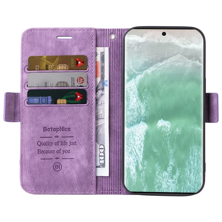BETOPNICE 001 for Oppo Reno11 5G (Global) Case Shockproof Folding Wallet Phone Cover - Purple