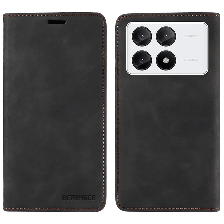 BETOPNICE 003 Para Xiaomi Redmi K70E 5G / Poco X6 Pro 5G Funda Bloqueo RFID Soporte de Teléfono Cubierta - Negro