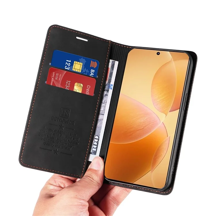 BETOPNICE 003 Para Xiaomi Redmi K70E 5G / Poco X6 Pro 5G Funda Bloqueo RFID Soporte de Teléfono Cubierta - Negro