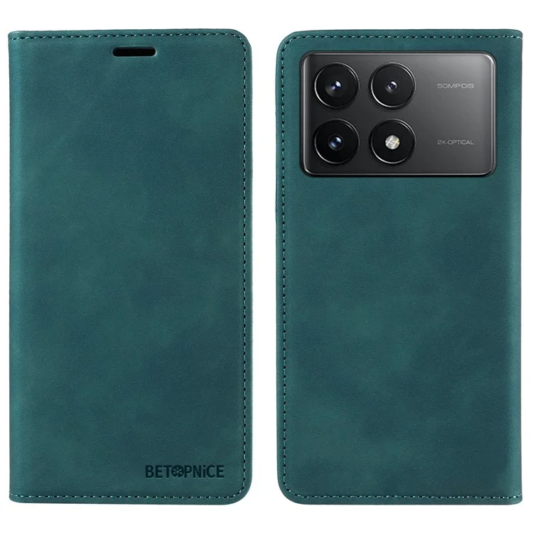 BETOPNICE 003 Para Xiaomi Poco F6 Pro 5G / Redmi K70 5G / K70 Pro 5G Funda Billetera Protectora de Teléfono con Bloqueo RFID - Verde