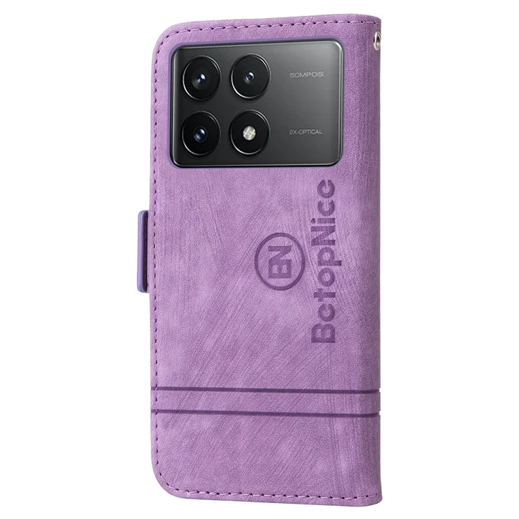 BETOPNICE 001 für Xiaomi Poco F6 Pro 5G / Redmi K70 5G / K70 Pro 5G Case Anti-Fall Flip Stand Protective Cover - Lila
