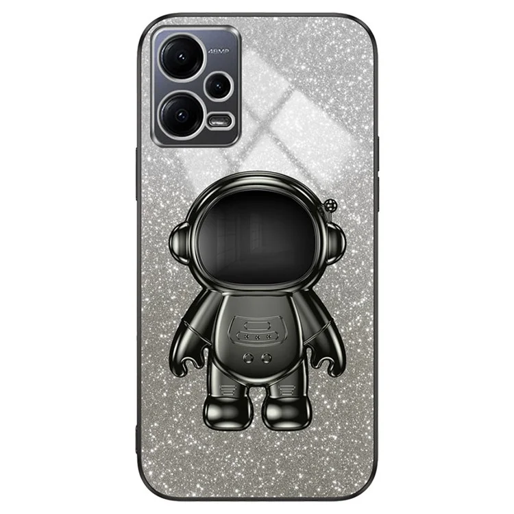 Para Xiaomi Redmi Note 12 5G (Global) / Poco X5 5G Astronaut Kickstand Case PC+TPU Tpule - Negro