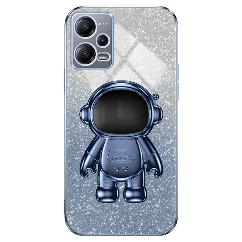 For Xiaomi Redmi Note 12 5G (Global) / Poco X5 5G Astronaut Kickstand Case PC+TPU Phone Cover - Blue