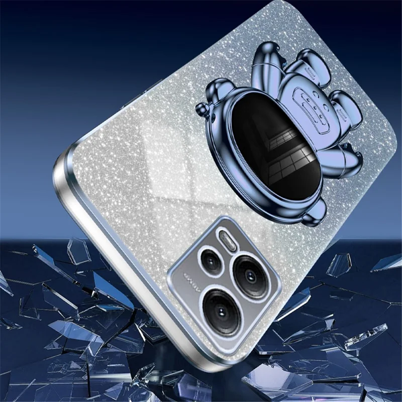 For Xiaomi Redmi Note 12 5G (Global) / Poco X5 5G Astronaut Kickstand Case PC+TPU Phone Cover - Blue