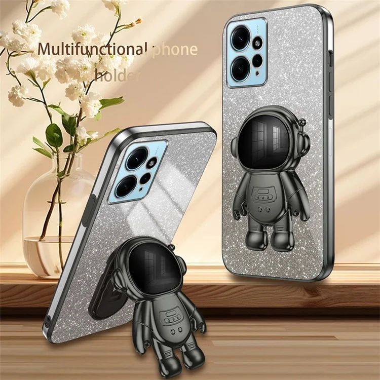 Для Xiaomi Redmi Note 12 4G Case Cute Astronaut Kickstand Anti-drop Cell Phone Cover - Черный