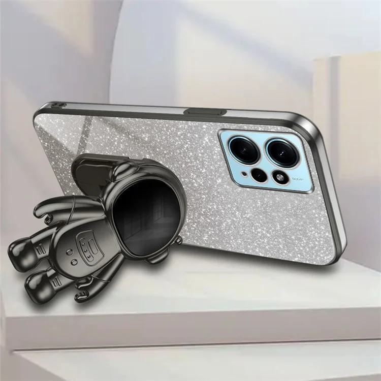Для Xiaomi Redmi Note 12 4G Case Cute Astronaut Kickstand Anti-drop Cell Phone Cover - Черный