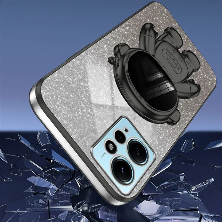 Для Xiaomi Redmi Note 12 4G Case Cute Astronaut Kickstand Anti-drop Cell Phone Cover - Черный