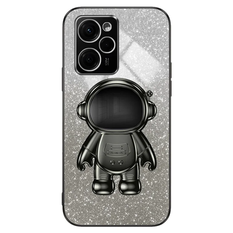 Para Xiaomi Redmi Note 12 Pro Speed 5G / Poco X5 Pro 5G Capa PC+TPU Revestimento Eletrolítico Astronauta com Suporte - Preto