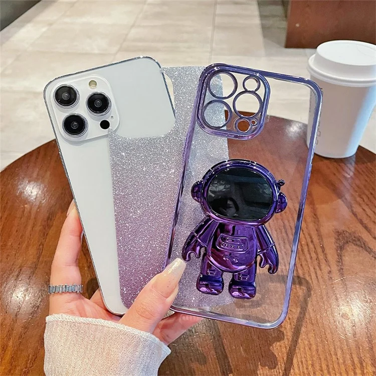 For Honor X50i+ 5G Electroplating PC+TPU Case Astronaut Kickstand Phone Cover - Pink