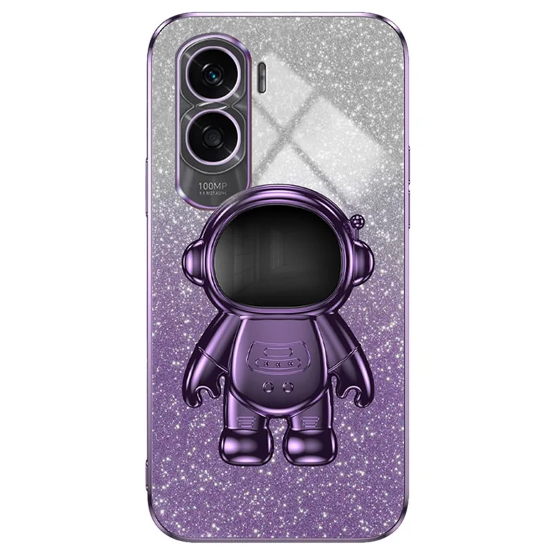 For Honor X50i 5G PC+TPU Case Phone Back Cover with Astronaut Kickstand - Purple